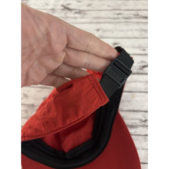 The North Face Hat Cap Strap Back Red Nylon Embroidered Logo Mens Hiking - Picture 5 of 9